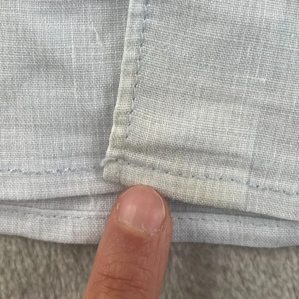 Tommy Bahama Shirt Men Large Blue Striped‎ Linen Blend Long Sleeve Beach NWOT